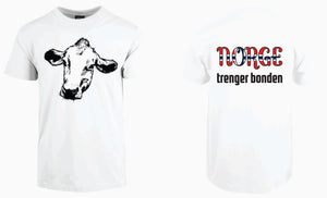 T-skjorte med trykk; "Norge trenger bonden"